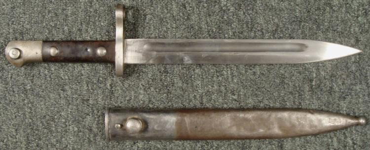 PRE-WWII GERMAN MAUSER BAYONET-WOOD GRIPS-SERIAL #: PRE-WWII GERMAN MAUSER BAYONET-WOOD GRIPS-SERIAL # POMMEL * NICE EARLY MAUSER BAYONET-RIVETED WOOD GRIPS-PRLEASE BUTTON WORKS FINE-SERIAL #28035 ON REVERSE POMMEL-NICE SINGLE FURREL POINTED BLADE OF N
