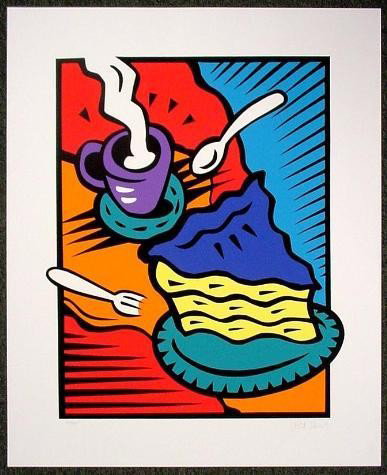 S/N Burton Morris Pop Art Print AFTERNOON DELIGHT: This delicious image is by Burton Morris, a very popular and avidly collected contemporary artist who has put his own energetic spin on Pop art! * Title: "Afternoon Delight" * 1998 * Sheet size: 31 &t