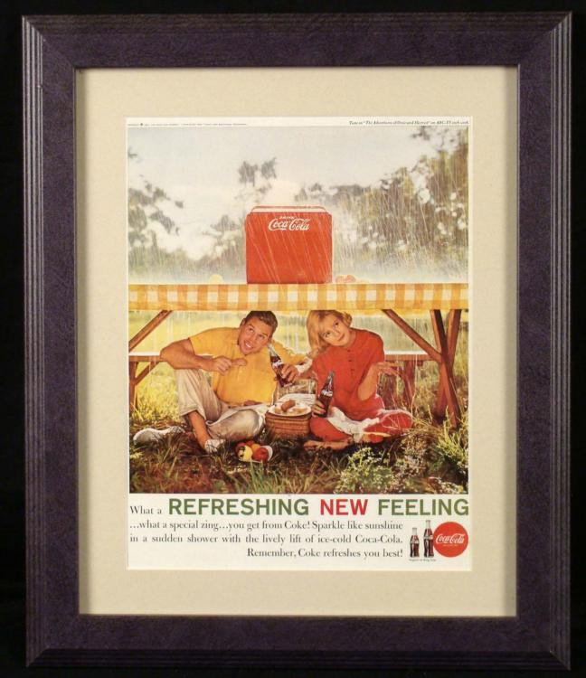 Coke Original Vintage Coca-Cola Magazine Ad 1961 w/COA: This vintage Coca-Cola magazine advertisement that originally appeared in Life magazine in 1961. The image captures the fun and youthful spirit Coke helped define in the early sixties. It is nicely ma