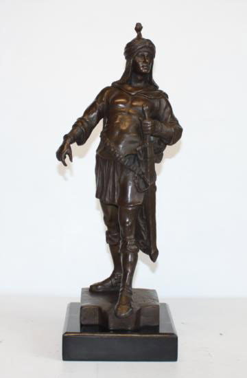 Magnificent Bronze Sculpture Arabian Knight: Arabian Knight Bronze Sculpture, After Ceviom, 18"H x 6 1/2"D x 6 1/2"W 20 lbs. This bronze sculpture was produced using the "Lost Wax" casting method. The"Lost Wax" Cast method is the most precise me