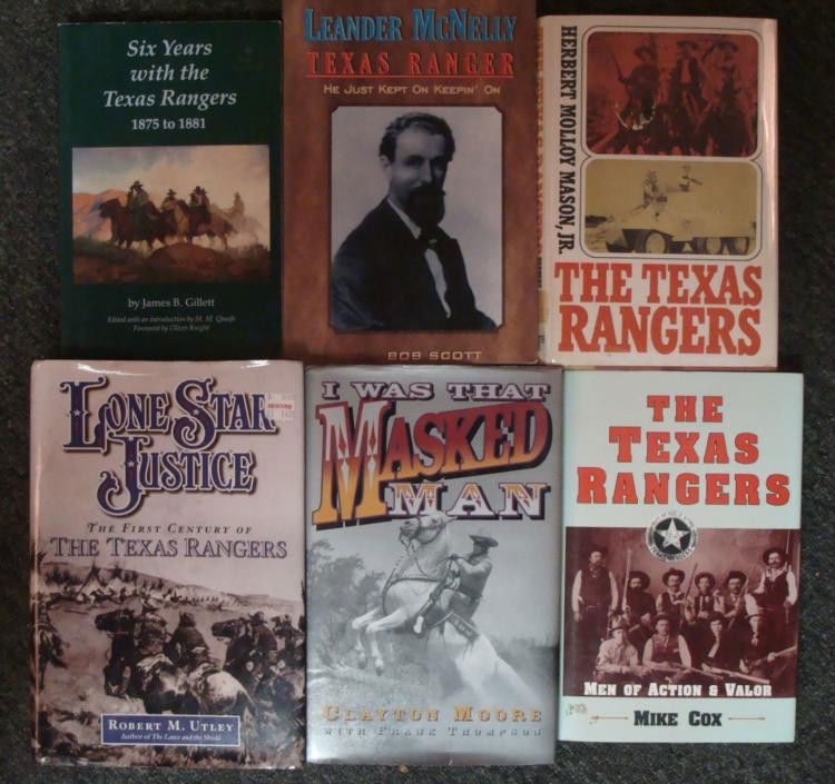 6 Western Books Texas Rangers Lone Star Masked Man: 6 Western Books Texas Rangers Lone Star Masked Man * Condition of the books: Very Good There are 4 hard cover books and 2 paperback "The Texas Rangers" by Herbert Molloy Mason, Jr. "The Texas Rangers"