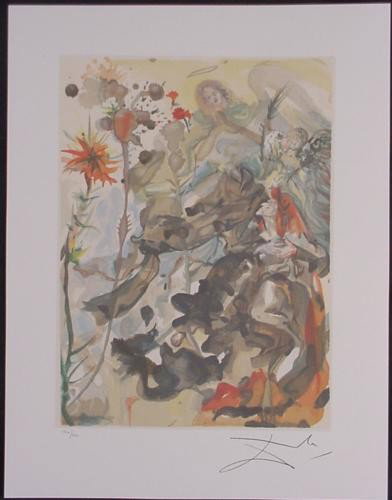 After Dali Divine Comedy APPARITION OF ST. JAMES Art: This limited edition lithographic recreation of The Apparition of St. James is from Salvador Dali's famous interpretation of Dante's Divine Comedy: * Paradise 25 * Bright white linen textured paper * 