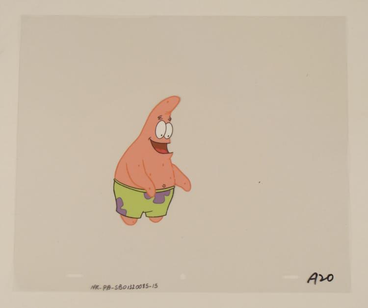 Original Leaning Down Animation Art Cel SpongeBob Eye: This original animation cel is from the Nickelodeon TV show SpongeBob Squarepants. The story takes place under the deep blue sea in Bikini Bottom, where SpongeBob resides. Sp