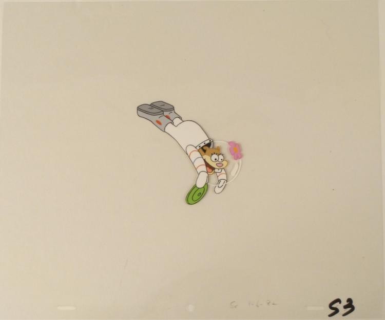 Spongebob Production With My Eye Closed Cel Original: Squarepants. The story takes place under the deep blue sea in Bikini Bottom, where SpongeBob resides. SpongeBob, who is a yellow, porous sponge, is your typical happy-go-lucky characte