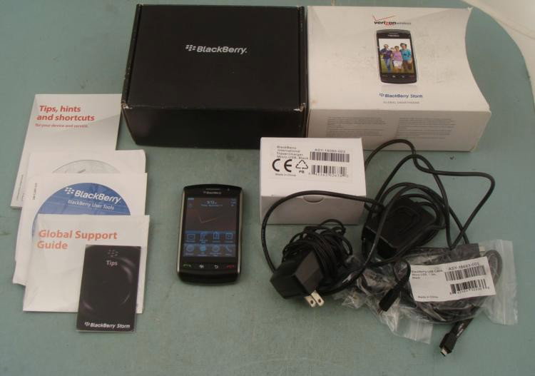 Verizon Wireless BlackBerry Storm 9530 Smartphone: One of Verizon Wireless' first wave of touch screen innovations was the Storm. That is what is being offered, a BlackBerry Storm 9530 smartphone. The package includes: * BlackBerry Storm 9