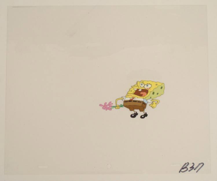 SpongeBob Huge Breath Original Art Cel Animation Take: This original animation cel is from the Nickelodeon TV show SpongeBob Squarepants. The story takes place under the deep blue sea in Bikini Bottom, where SpongeBob resides. Sp