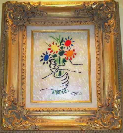 Bouquet Enamel on Copper 8x10 Rare by Max Karp: American Artist Max Karp is one of the few contemporary painters to use enamel for his artistic work. He is internationally acclaimed as the father of modern enameling. His place in art history is ass