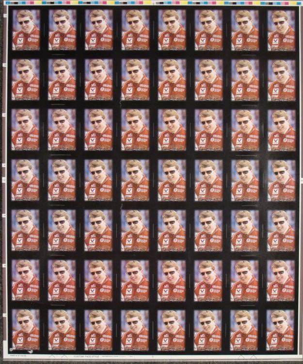 Bill Elliot NASCAR Uncut Card Sheets Racing: This is an Uncut Card Sheet featuring Racing champion Bill Elliot. * * Full sheet of uncut cardsBill Elliot is on every card.Size of sheet: 21 1/2" x 26"Condition: Mint, comes rolled * *