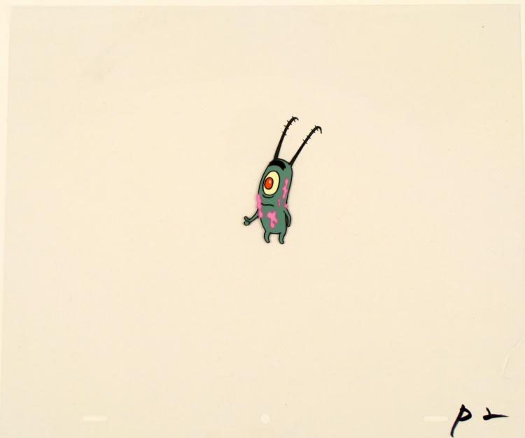 Spongebob Original Backfired Art Production Cel: This original animation cel is from the Nickelodeon TV show SpongeBob Squarepants. The story takes place under the deep blue sea in Bikini Bottom, where SpongeBob resides. Sp