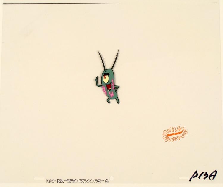 Original Cel Great Idea Spongebob Art Production: This original animation cel is from the Nickelodeon TV showSpongeBob Squarepants. The story takes place under the deep blue seain Bikini Bottom, where SpongeBob resides. Spon