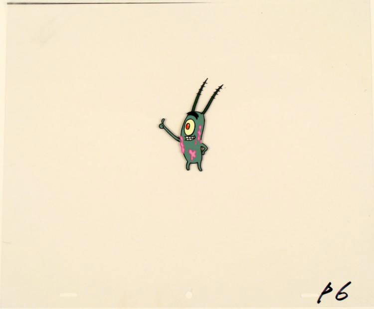 Original Ingenious Idea Cel Animation Art Spongebob: This original animation cel is from the Nickelodeon TV showSpongeBob Squarepants. The story takes place under the deep blue seain Bikini Bottom, where SpongeBob resides. Spon