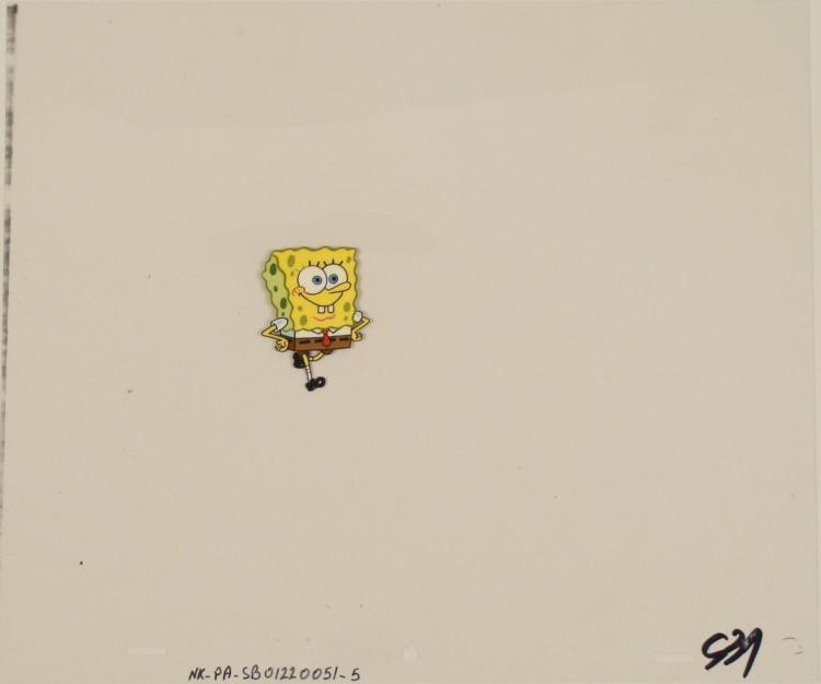 Original Like A Boss SpongeBob Art Cel Production: This original animation cel is from the Nickelodeon TV show SpongeBob Squarepants. The story takes place under the deep blue sea in Bikini Bottom, where SpongeBob resides. SpongeBob, who is a yellow, 