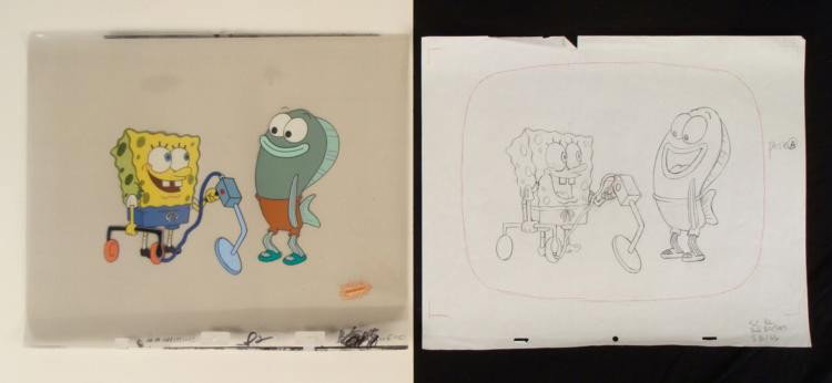Original Animation Drawing Spongebob Cel Treasure Hunt: Normal 0 false false false MicrosoftInternetExplorer4 /* Style Definitions */ table.MsoNormalTable{mso-style-name:"Table Normal";mso-tstyle-rowband-size:0;mso-tstyle-colband-size:0;mso-style-noshow:ye