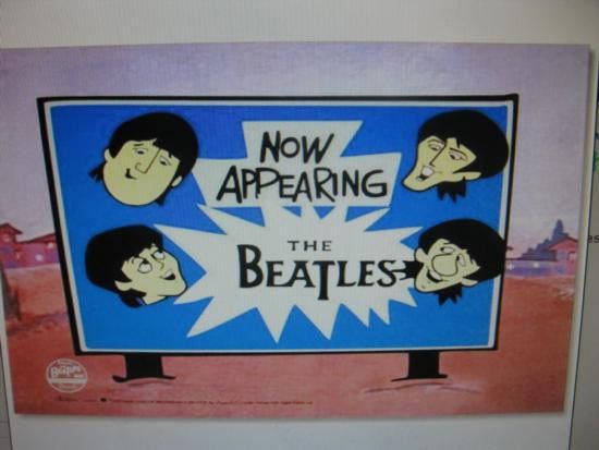 Beatles Cartoon Cell 1960's (Original cartoon cell): John, Paul, George, and Ringo. The Beatles original cartoon Sericel from TV cartoon show from the 1960's.Cartoon show from the 1960's based upon the life and times of the Fab Four.! Great