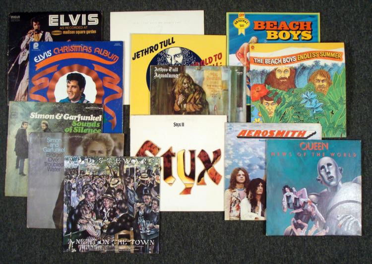 13 Vintage Records- Queen Aerosmith Elvis Jethro Tull: Who doesn't love to Rock 'N Roll?? Here is your chance to rock the night away with these vintage records from some big time players who knew how to Rock 'N Roll. Offered here is variety lo