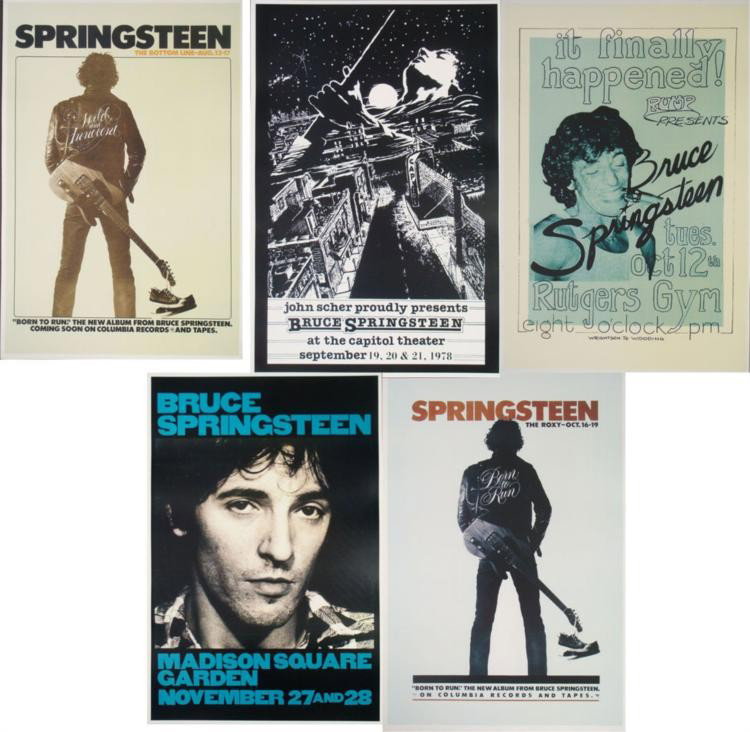 5 Bruce Springsteen "The Boss" Repro Concert Posters: 5 Bruce Springsteen 12" x 18" "The Boss" Art Posters * Condition: Excellent Size: 12" x 18" Posters: It Finally Happened (Oct 12th, Rutgers Gym) Springsteen: Born to Run (The Roxy, Oct 16-19th) S