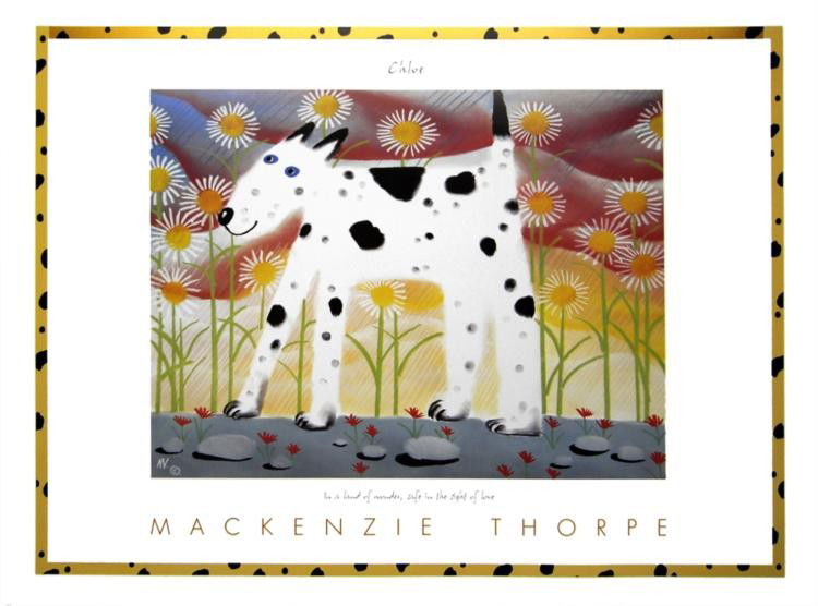 Mackenzie Thorpe 'CHLOE' Lithograph: Artist: Mackenzie ThorpeTitle: ChloeMedium: Lithograph on PaperOrientation: horizontalImage Size: 29.25 x 21.25 inchesPaper Size: 32 x 24 inchesEdition Size: open: Biography * Internationally renowned