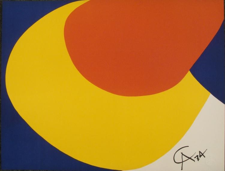 Alexander Calder : Convection Braniff Airlines Print: This vibrant print is from Alexander Calder's historic "Flying Colors Collection" produced for Braniff Airlines in 1974. Artist: Alexander Calder Title: Convection Image Size: 20 x 26 inches. Paper Si