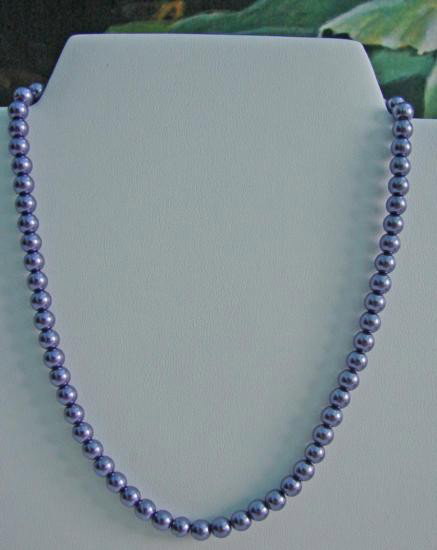 Gorgeous 6mm TAHITIAN PURPLE South Sea Shell Pearl Neck: Gorgeous 6mm TAHITIAN PURPLE South Sea Shell Pearl Necklace MWF1091