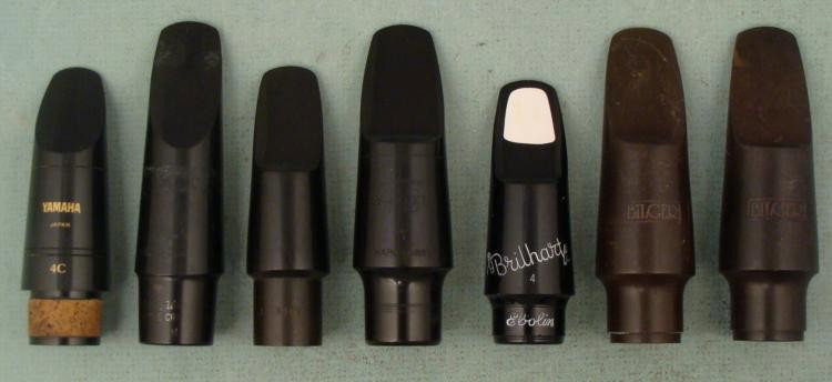 6 Saxophone Mouthpieces M, 4 Masteller, Sumner, Hite: Here are 6 saxophone mouthpieces from various makers, including some vintage. They are used but in good to very good condition, some with minor wear. * These include: * The Masteller, Battle Creek MI,
