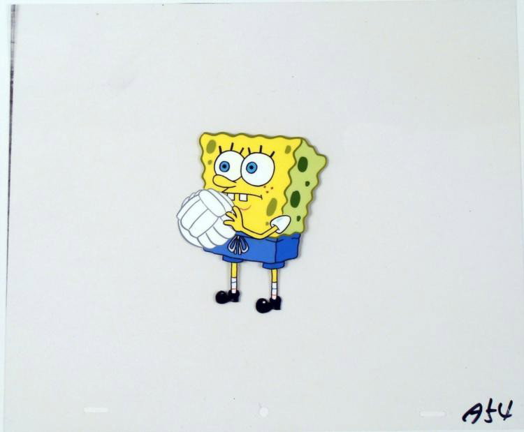 Animation Cel Building Confidence Original Spongebob: This original animation cel is from the Nickelodeon TV show SpongeBob Squarepants. The story takes place under the deep blue sea in Bikini Bottom, where SpongeBob resides. Sp
