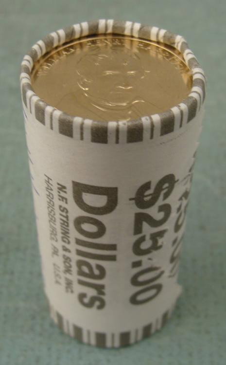 1 Bank Roll 2009 Harrison Presidential Dollars 25 Coins: This is 1 wrapped roll of the new 2009 William Henry Harrison Dollar. Each roll contains 25 coins. All coins are mint and uncirculated. Be sure to get this wrapped roll of the Harrison Dollar, the nin