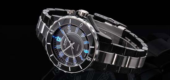 Mens Black Wrist Watch: Mens Black Wrist Watch - 8 Mode Backlight Rotatable Dial mwf1451