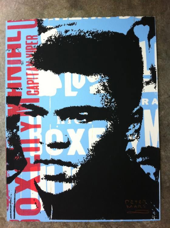 Peter Mars Orig Mixed Media Art Muhammad Ali King Clay: This is an original artwork of the legendary Muhammad Ali, and it evokes his past with the title reflecting his former name. * Artist: Peter Mars Title: King Clay Medium: Mixed Media on paperSiz