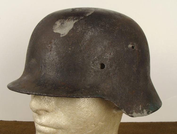 WWII NAZI WEHRMACHT M40 HELMET SHELL: WWII NAZI WEHRMACHT M40 HELMET SHELL * RE-PAINTED INSIDE-SHELL ONLY *