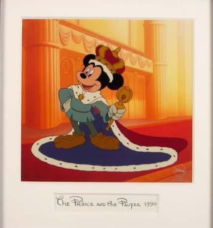 PRINCE MICKEY MOUSE Disney LE Sericel Art Print W/Mat: This Limited Edition Sericel features everyone's favorite little mouse, Mickey Mouse! This Sericel is the fourth in a collection of Disney Sericels depicting milestones in Mickey's long and illustriou