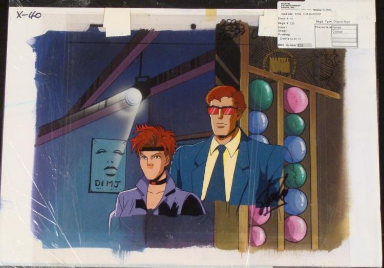 Animation Signed Cel X-MEN Original Stan Lee Background: This is an original signed production cel and background from the hit series X-Men. Stan Lee signature is located on the bottom right of cel in black sharpie. * Note: This is a do