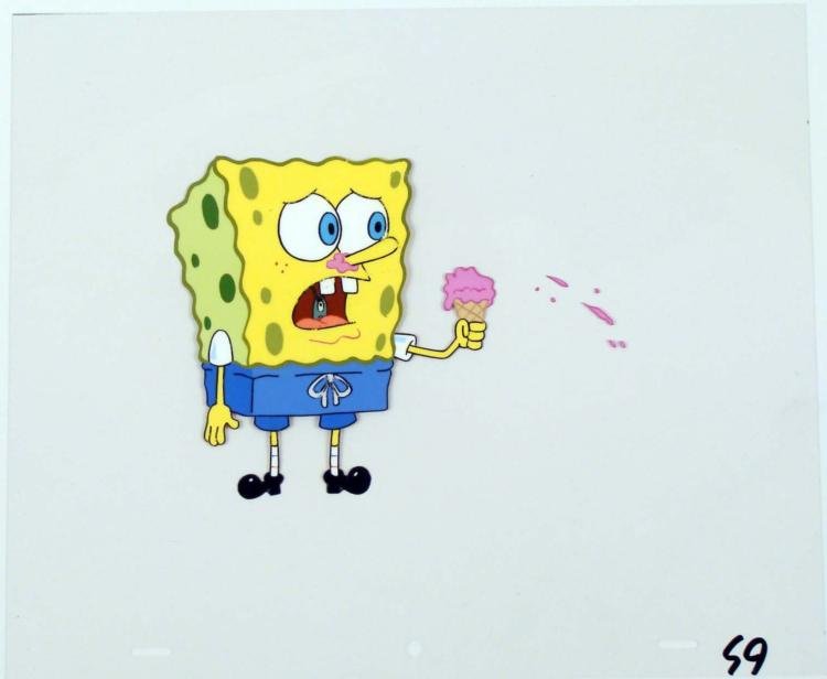 Plankton Made Me Cel Original Art Production Spongebob: This original animation cel is from the Nickelodeon TV showSpongeBob Squarepants. The story takes place under the deep blue sea in Bikini Bottom, where SpongeBob resides. Spo