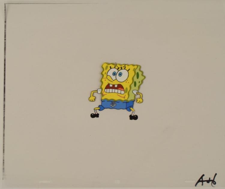 SpongeBob Original Animation Production Art Cel -Crazed: This original animation cel is from the Nickelodeon TV show SpongeBob Squarepants. The story takes place under the deep blue sea in Bikini Bottom, where SpongeBob resides. Sp
