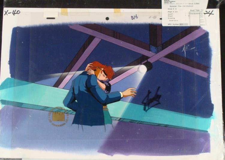 Animation Signed Cel Stan Lee X-MEN Background Original: This is an original signed production cel and background from the hit series X-Men. Stan Lee signature is located on the bottom right of cel in black sharpie. * Under a cloud of i