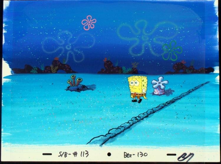 SpongeBob Orig Production Cel & Background Spooky Night: Normal 0 false false false MicrosoftInternetExplorer4 /* Style Definitions */ table.MsoNormalTable{mso-style-name:"Table Normal";mso-tstyle-rowband-size:0;mso-tstyle-colband-size:0;mso-style-noshow:ye