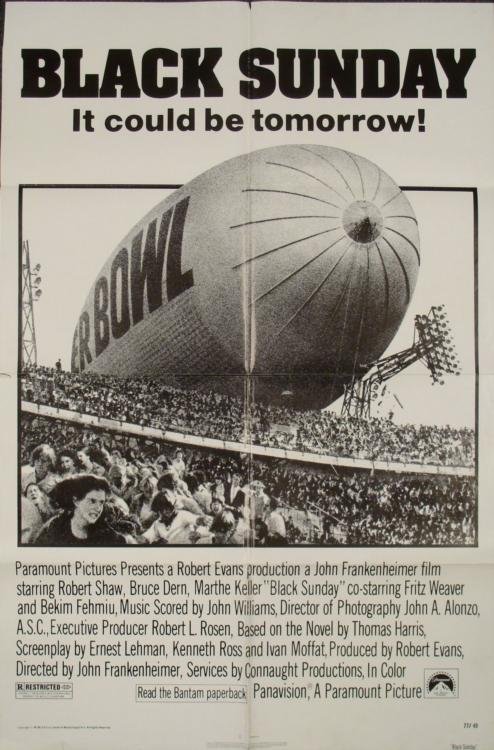 Black Sunday Original 1 Sh Movie Poster Terrorist Film: This is an original poster from the 1977 movie Black Sunday. Terrorist organization Black September is planning an attack on the U.S., which back then may have been hard to imagine, but today seems qu