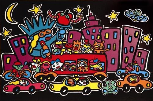 NEW YORK AT NIGHT Hot Pop Art MARCO Signed LE Print: Offered here is a colorful and dynamic Pop art print by Pop art sensation MARCO: * Title: "New York at Night " * 1999 * Serigraph on paper * 24 × 36 * Signed and numbered from a total limited ed