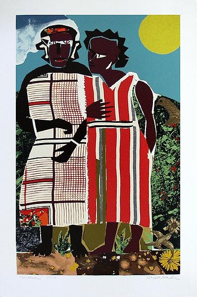 Romare Bearden : Two Women Signed Numbered Serigraph: Artist: Romare Bearden * Title: Two Women Medium: Serigraph * Signature: Signed by artistEdition: numbered 34/120Full size: 26 3/8 x 17 1/4 inches * Image size: 23 x 14 1/4 inchesBiography * (191