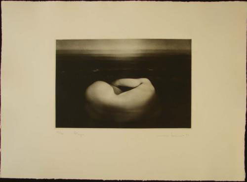 Sensual Nude BEACH Woman Mikio Watanabe Art Mezzotint: "Like a tree or a stone, human beings also possess this original purity. I would like to return to that point of simplicity and have the vision to look at all human and living beings," states well-kno