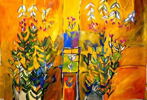 Cecilia Garcia Amaro Signed Art Print Encuentro: This highly decorative floral artwork portrays two separate sections of flowers. * Artist: Cecilia Garcia AmaroTitle: "Encuentro"Signature: Signed by the artistEdition: LimitedMedium: Giclee on Somers