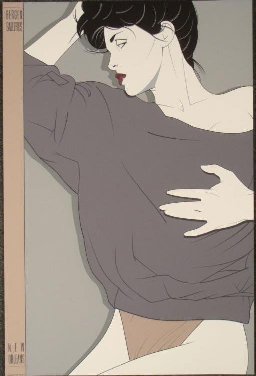 Patrick Nagel Bergen Galleries, New Orleans Art Print: This stylish gallery poster is by the avidly collected fashion illustrator and artist Patrick Nagel. * Artist: Patrick NagelTitle: "Bergen Galleries, New Orleans"Publisher: Mirage Editions Year: 1987S