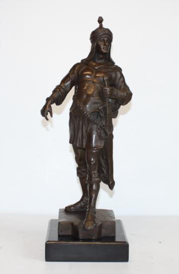 Magnificent Bronze Sculpture Arabian Knight: Arabian Knight Bronze Sculpture, After Ceviom, 18"H x 6 1/2"D x 6 1/2"W 20 lbs. This bronze sculpture was produced using the "Lost Wax" casting method. The"Lost Wax" Cast method is the most pr