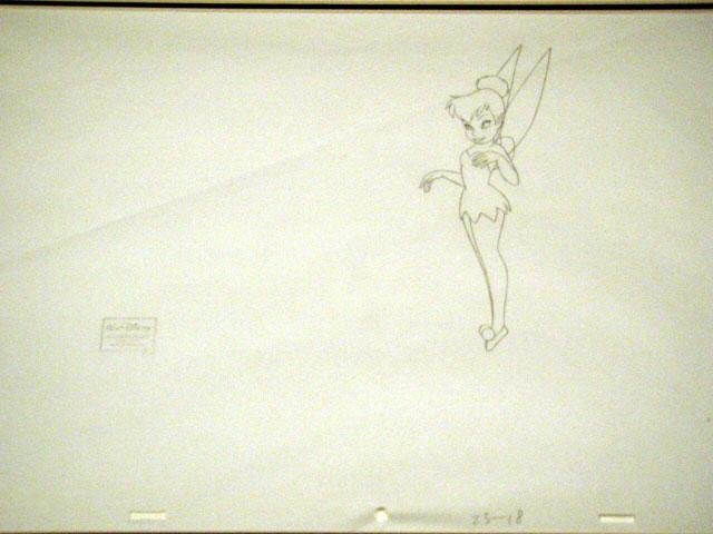 Disney Orig Drawing Tinker Bell Return to Never Land: Subject: Tinker Bell hovering in the airMedium: Pencil drawing on paperSize: Approximately 12 1/2 x 17 inches Double matted in white and blackCertificate of Authenticity: From Disney Toon Studios