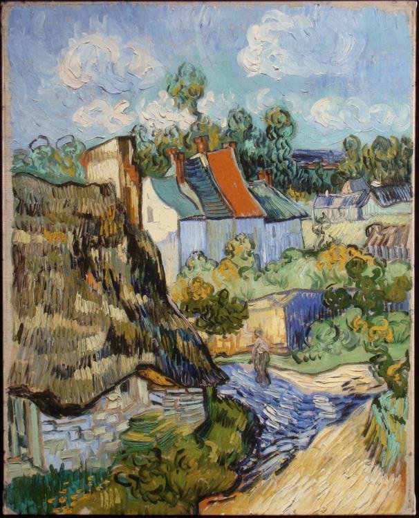 House at Auvers Art Print Vincent Van Gogh On Canvas: This Van Gogh canvas print is both abstract and Impressionist, portraying a house in the south of France, originally done in 1890. * * Artist: Vincent Van Gogh Title: Houses in Auvers Medium: Print on