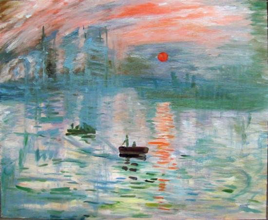 Original Oil by a student of Claude Monet: Original Oil by a student of Claude Monet. Nice impressionist painting with an interesting and pleasing palette of colors. Heavy paint combined with controlled brush strokes. Approximately 19 x 25 inc