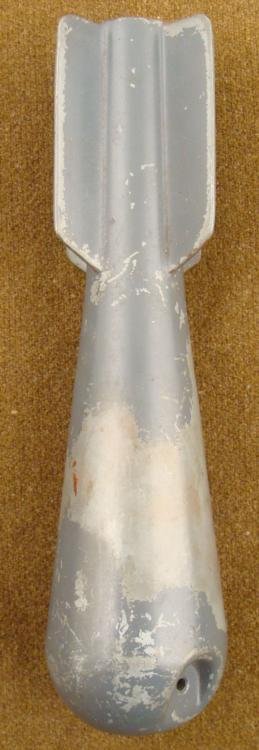 WWII U.S. ROCKET MORTAR SHELL-8"-GRAY METAL: WWII U.S. ROCKET MORTAR SHELL-8"-GRAY METAL * *