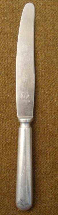 RARE NAZI WEHRMACHT DINING HALL KNIFE ORIGINAL 1938: THIS IS A RARE ORIGINAL NAZI WEHRMACHT DINING HALL KNIFE, WITH AN ENGRAVED EAGLE & SWASTIKA. IT HAS ANCHOR LOGO OF MAKER AND GNL 38 ON HANDLE & THE ANCHOR LOGO ON THE BLADE. THE KN