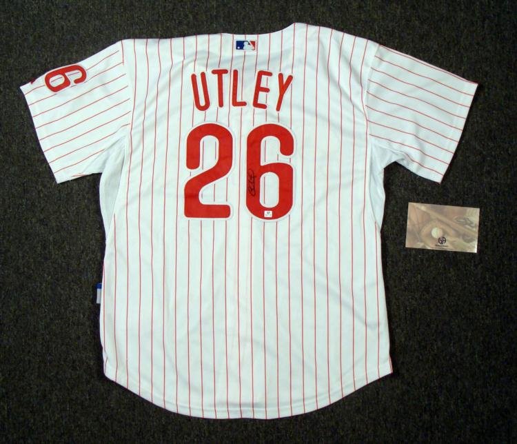 CHASE UTLEY SIGNED PHILLIES BASEBALL JERSEY WITH COA: CHASE UTLEY SIGNED PHILLIES BASEBALL JERSEY WITH COA * Brand: MajesticComes with Certificate of AuthenticitySigned by #26 Chase UtleySize: 50Condition: Excellent *