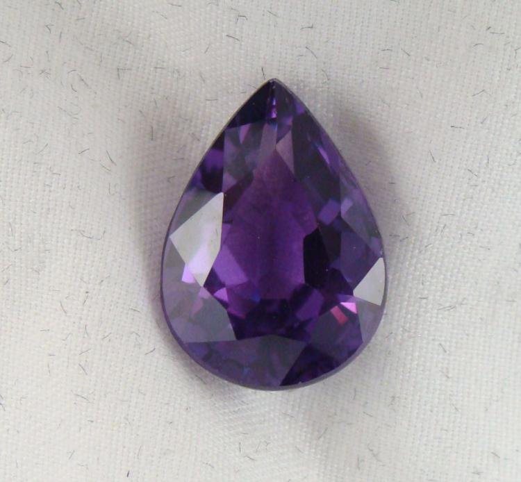 12.48 CT PURPLE/RASPB ALEXANDRITE PEAR GEMSTONE: GEM TYPE: ALEXANDRITEQTY: 1TOTAL CT WEIGHT: 12.48COLOR: PURPLE/RASPBCLARITY: IFGRADE: DIFFUSIONCOMMENT: PEAR