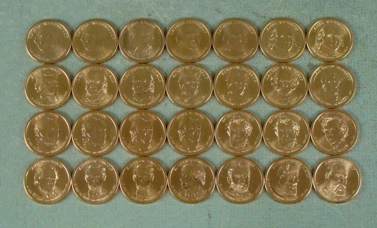 28 Coin Presidential Dollar Set GEM UNC 2007-2011: This a 28 coin set of Presidential Dollars, all GEM uncirculated. * 2007 George Washington -P, D2007 John Adams - D2007 Thomas Jefferson - P, D2007 James Madison - P, D2008 James Monroe - P, D20